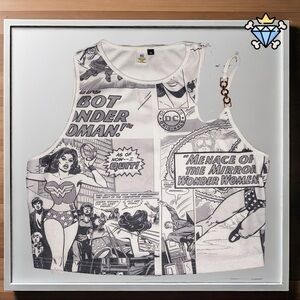 SHEIN X DC COMICS WONDER WOMAN CROPPED TANK TOP PLUS SIZE STREETWEAR LOUNGEWEAR